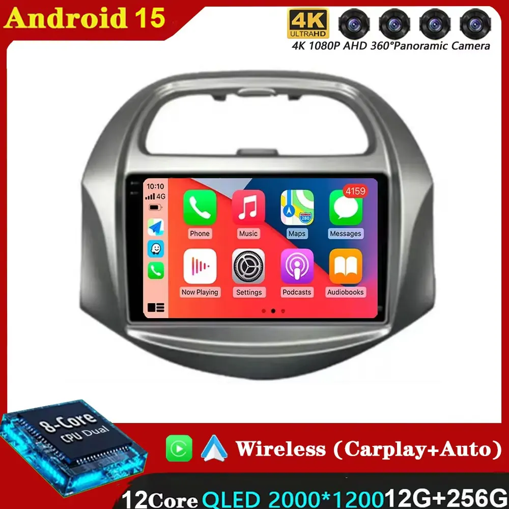 9 pulgadas Android 15 para Chevrolet SPARK BEAT 2018 - 2019 Radio de coche Video WIFI 2K DSP navegación GPS ADAS Multimedia AHD BT No 2din