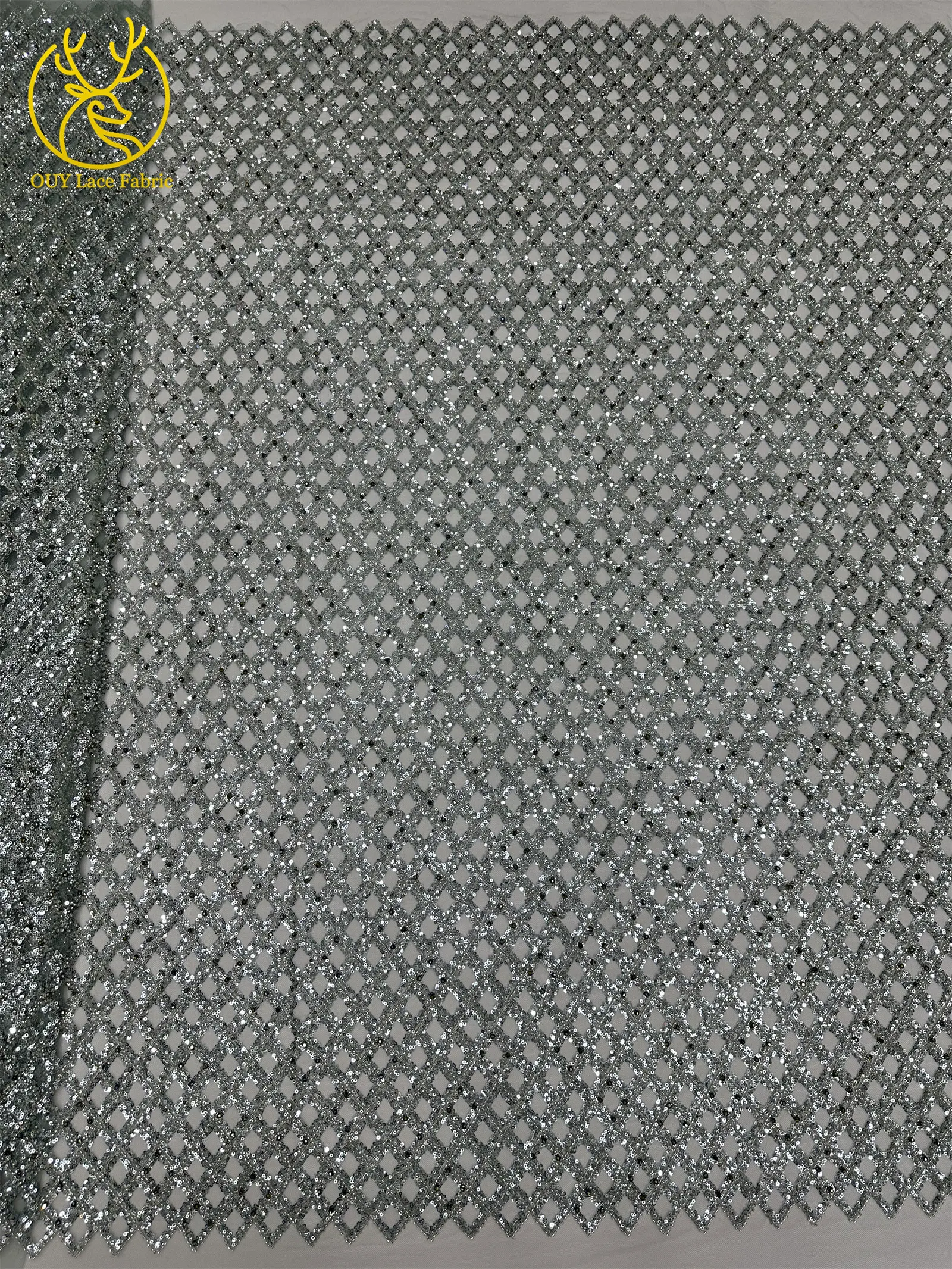 Roter afrikanischer Spitzenstoff, französischer Mesh-Spitzenstoff mit Pailletten und Perlen für Party- und Abendkleider, zum Nähen von afrikanischen Spitzenstoffen für Damen – Detail 19