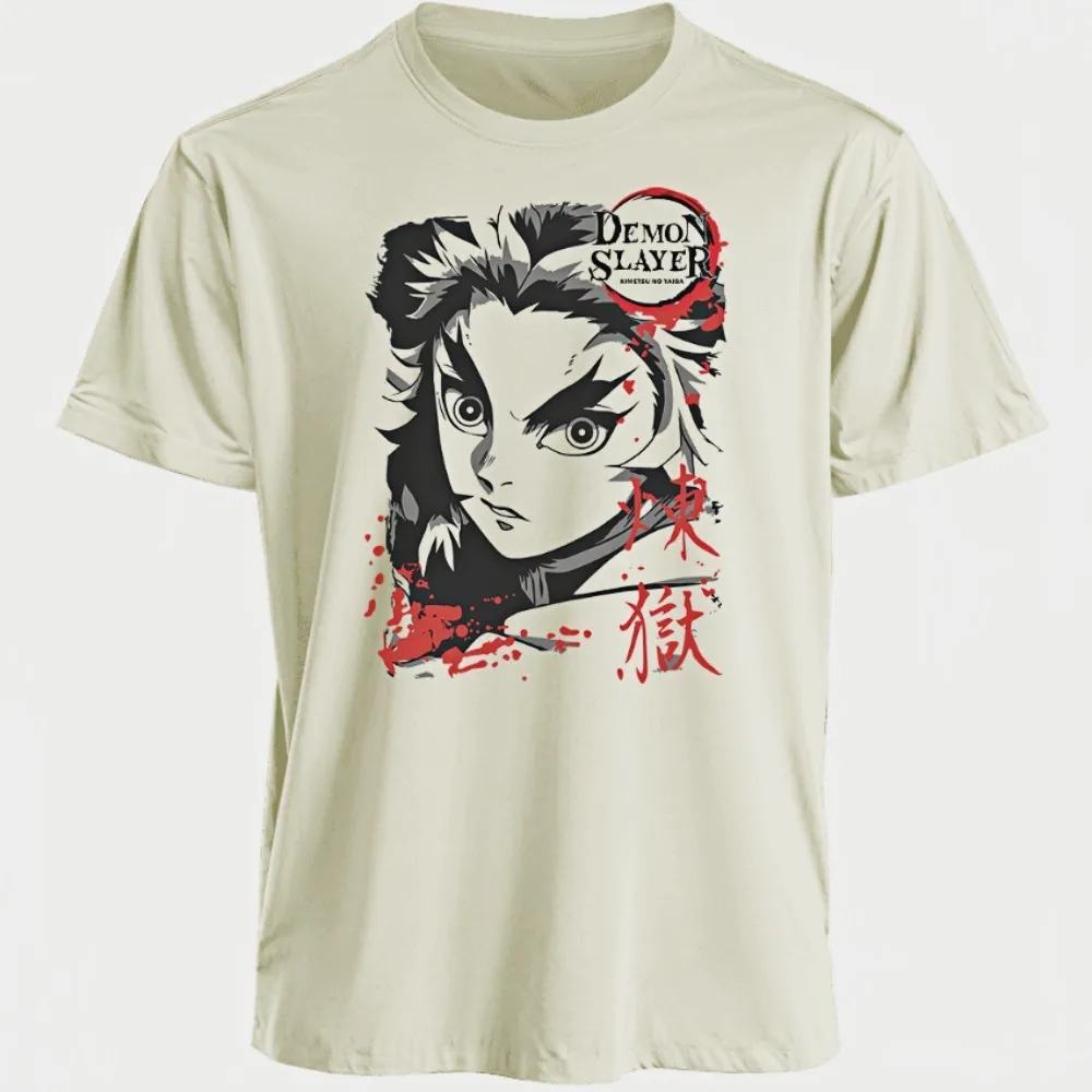2026 新しい鬼滅の刃スレイヤー煉獄アニメプリント Tシャツユニセックスオーバーサイズ半袖トレンディカジュアルストリートファッション