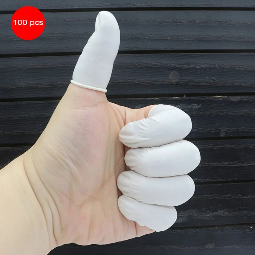 50PCS 100Pcs/SET Natural Latex Anti-Static Finger Cots Practical Design Disposable Makeup Eyebrow Extension Gloves Tools