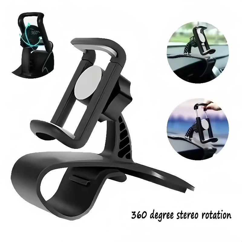 

Car Phone Holder 360 Rotatable Telephone Holder Car Dashboard Clip-on Mount Cellphone Bracket Universal Auto Phones Support