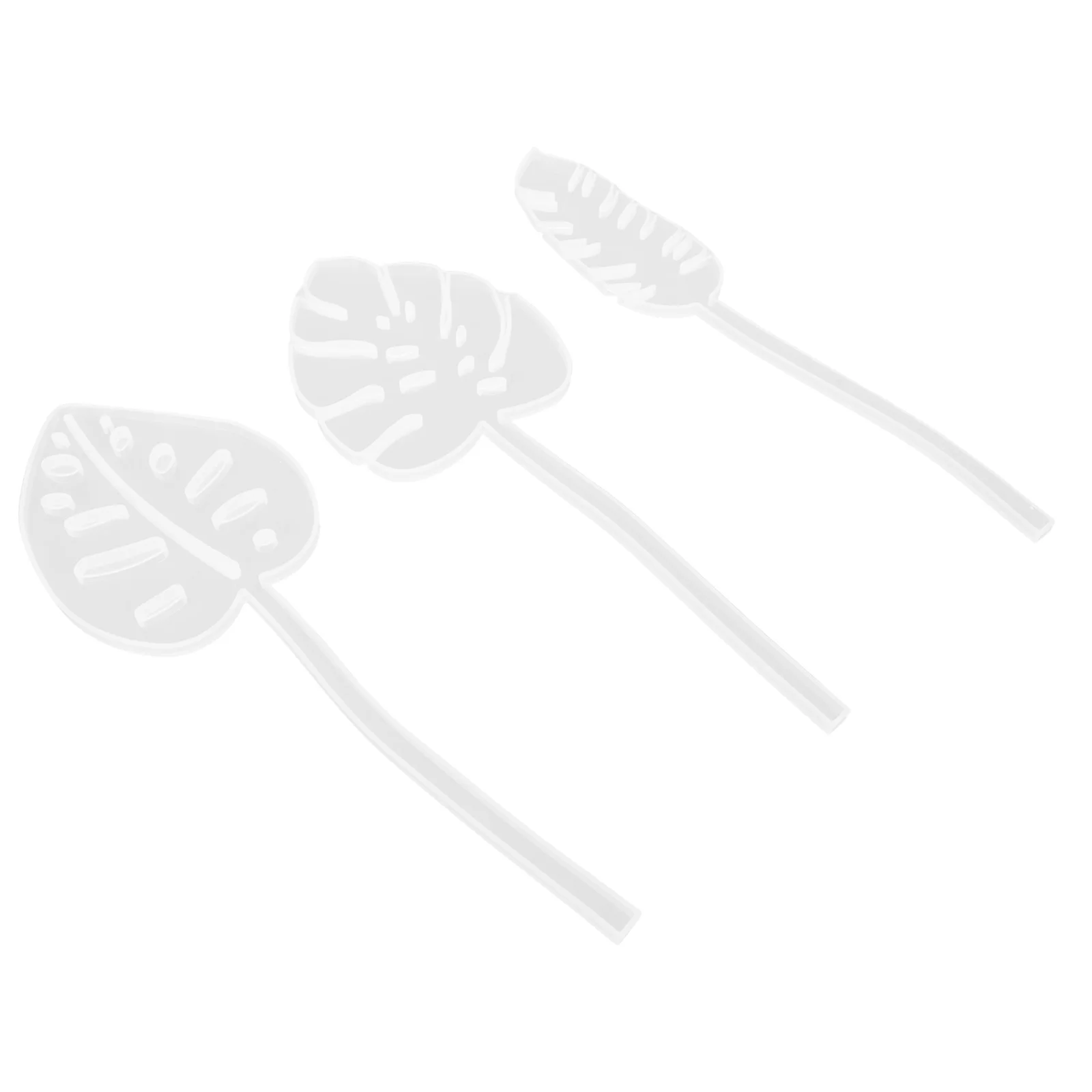 

3 Pcs Leaves Resin Epoxy Mold Banquet Plant Labels Tropical Molds Silica Gel Silicone Leaf