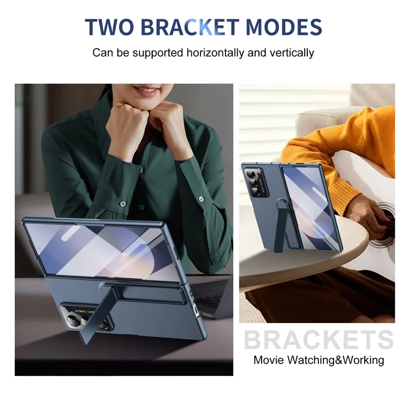 حافظة لهاتف سامسونج جالاكسي Z فولد 7 6 5 4 3 5G صديقة للبشرة غير لامعة مع واقي للشاشة غطاء حماية مقاوم للصدمات