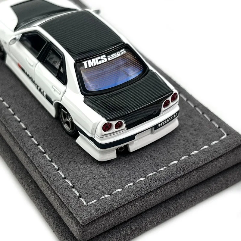 Mortal 1/64 Nissan ER34 Malaysia White Carbon Cover Alloy Toy Motor Vehicle Diecast Metal Model Gifts