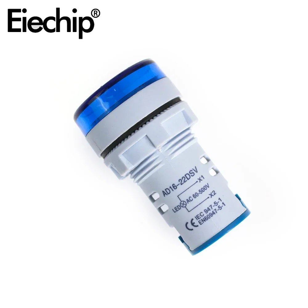 AC 60-500V Rotondo Mini Voltmetro Digitale Volt Tester di Tensione Tester LED Indicatore Digitale Lampada Pilota Display Della Luce 22MM