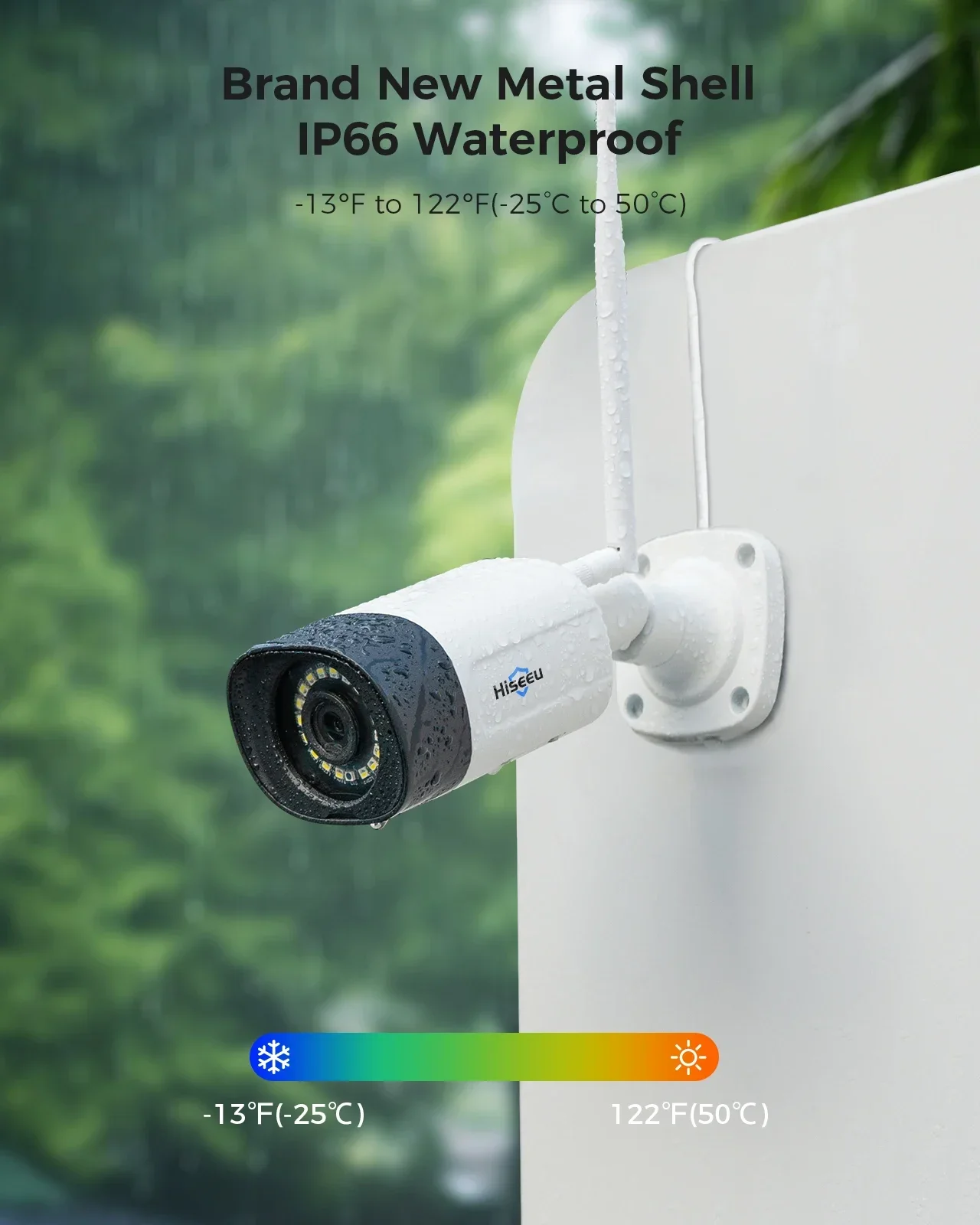 ระบบกล้องวงจรปิดไร้สาย Hiseeu 5MP พร้อมเสียงสองทาง กล้อง IP สำหรับภายนอกอาคาร ระบบรักษาความปลอดภัย 8 ช่องสัญญาณ