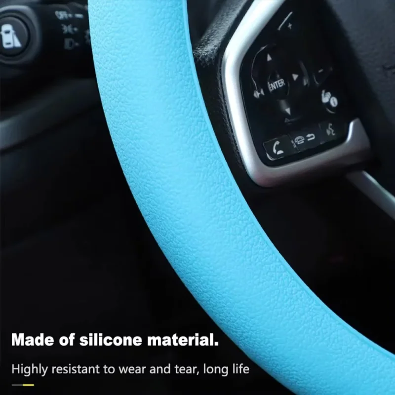 Silicone Car Steering Wheel Cover Elastic Protetive Cover Multi Color Auto interior Silica Gel Decoration Covers For Men Women image 6