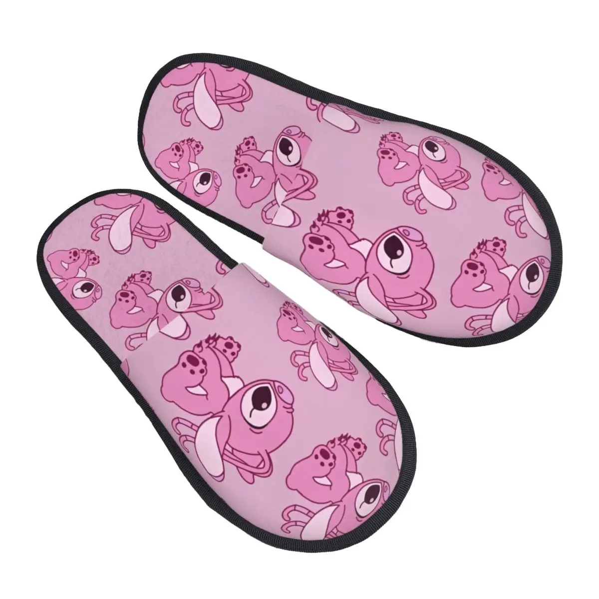Winter House Slippers Cute Angel Merch Household Fur Slippers Slides Bedroom Cartoon Lilo and Stitch Cozy Anti Slip Slides