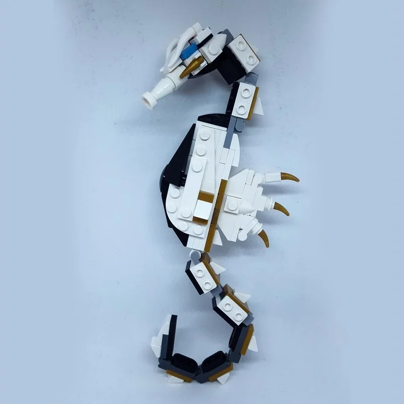 124 pçs moc wu batalha cavalo marinho ninjia modelo blocos de brinquedo arquitetura criativo presente natal educação tijolo aniversário