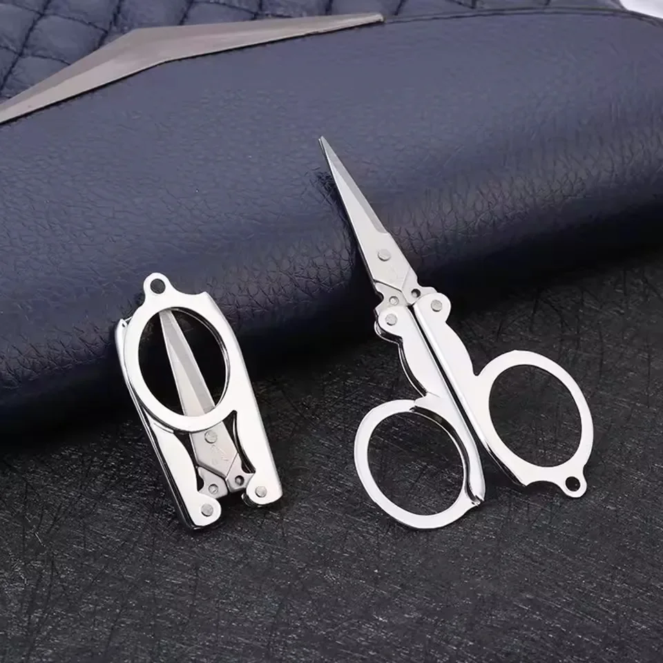 Folding Pocket Scissors Multifunctional Stainless Steel Folding Small Scissors Household Mini Thread Cutting Nail Tools Stainles