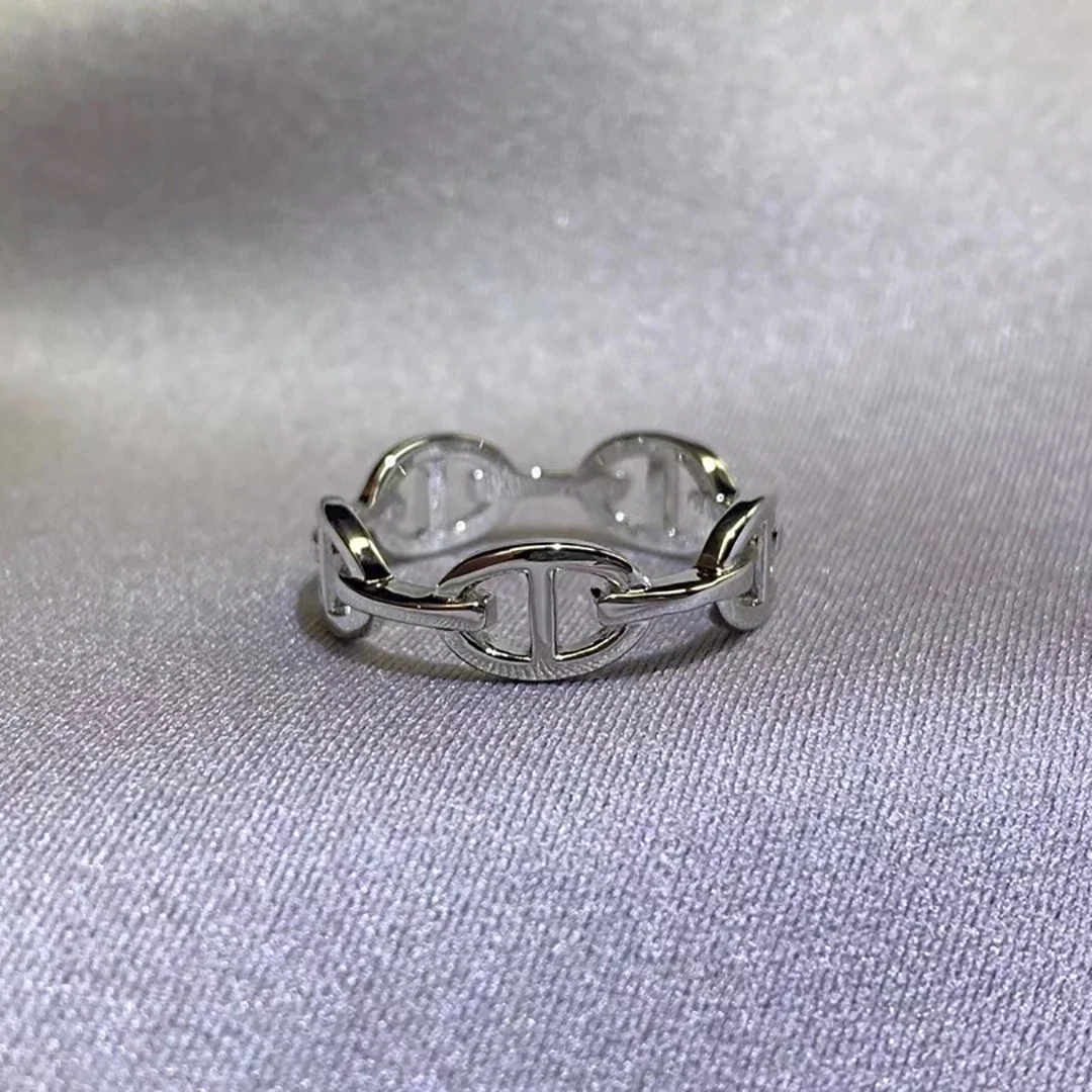 

925 sterling silver gold-plated chain ring for women. wedding ring. Holiday gifts