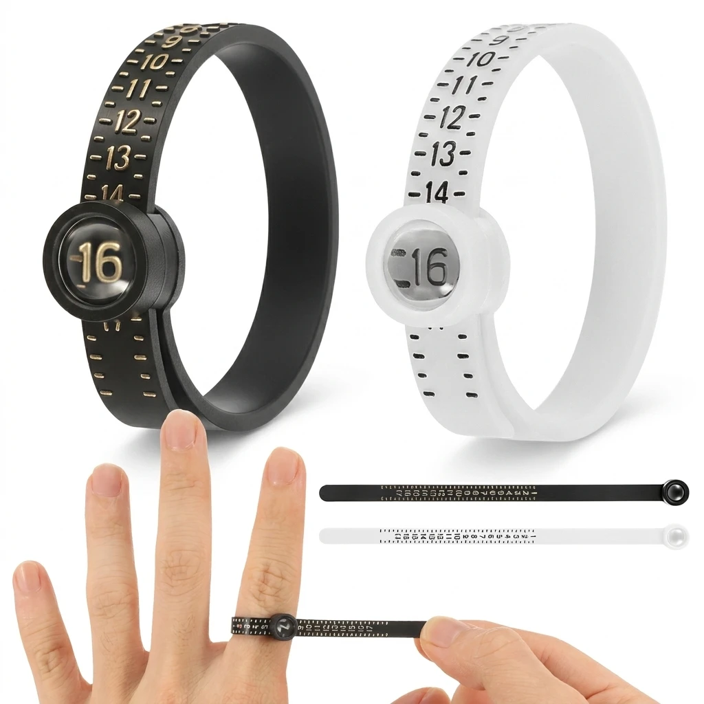 Ring Sizer Measuring Set Finger Size Gauge Measure Tool Jewelry Sizing Tools Wedding Ring Measuring Tool with Magnifying Glass