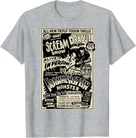 Horrorfilm-Monster Mumiendrache Dracula Werwolf Frankenstein T-Shirt Y2k Art Vintage Horror-Film-Fans Grafik-Bekleidung Herrenbekleidung – Detail 7