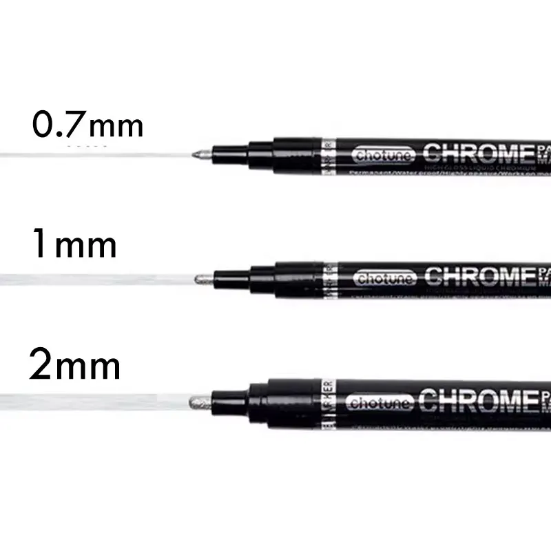 الكروم مرآة ماركر أقلام ، الفضة ماركر ، السائل القلم للبطاقات ، الملصقات ، أكواب ، السيراميك ، الزجاج ، لامع ، الحرفية الطلاء القلم ، 0.7 مللي متر ، 1 مللي متر ، 3 مللي متر