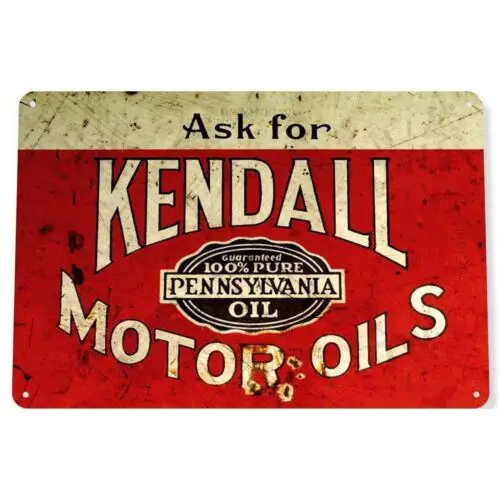 

Kendall Vintage Motor Oil Metal Sign Retro Garage Decor Wall Art Collectible