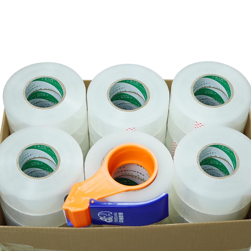 شريط تعبئة أبيض شفاف بعرض 44 مم، شريط تغليف عالي التحمل لتغليف الشحن وأشرطة لاصقة مزخرفة لختم الهاتف المحمول