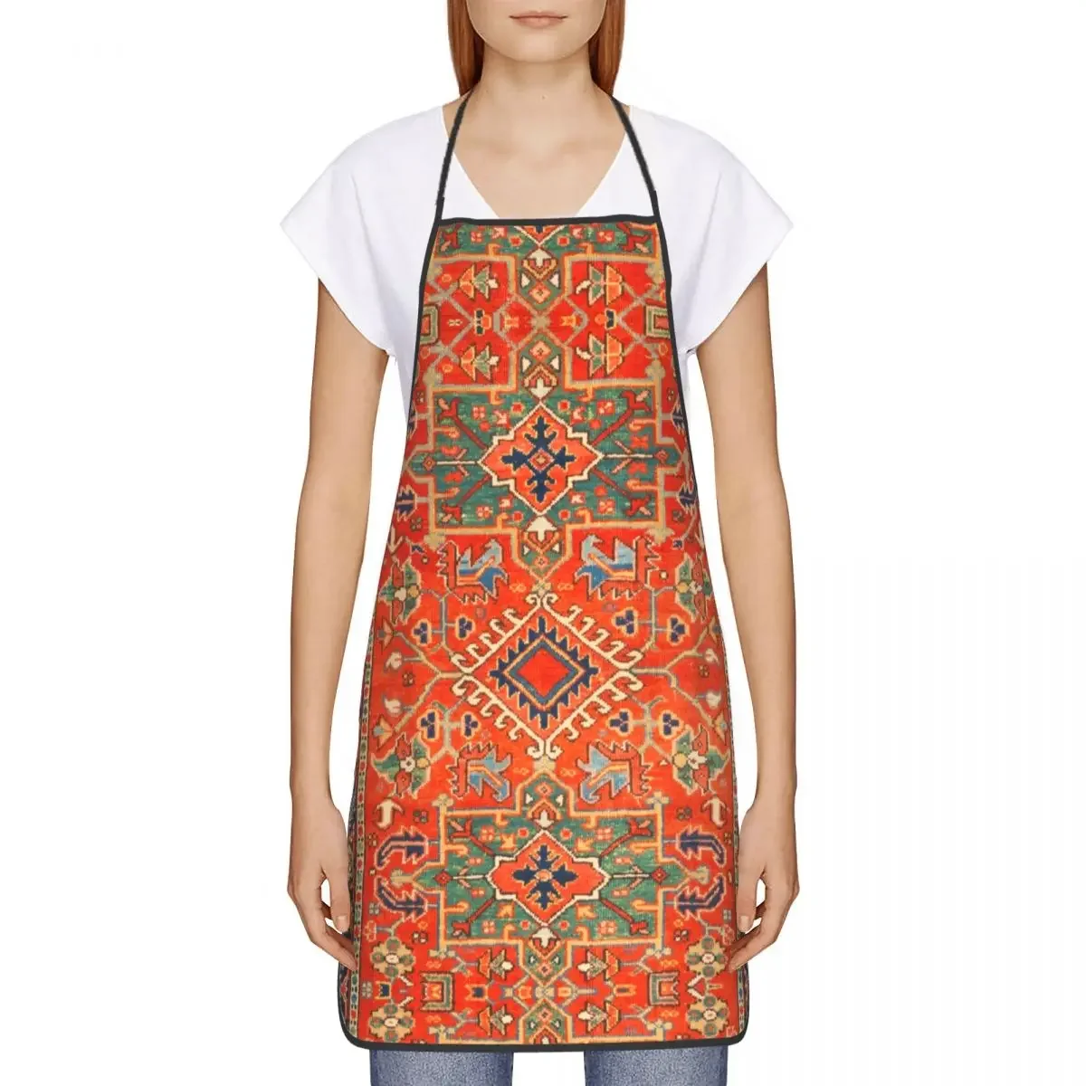 Karadaja Antique Persian Rug Bib Aprons Men Women Unisex Kitchen Chef Vintage Kilim Tablier Cuisine for Cooking Baking Gardening