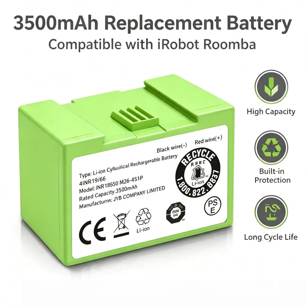 Replacement Li-ion Battery 4000mAh for i7, ASUNCELL 14.4V for iRobot Roomba e and i Series i7 / i7+ i4/i4+ i3/i3+ e5 e6 i7158