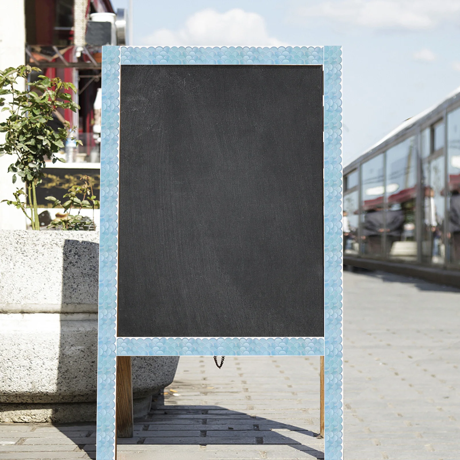 

1 Roll Blackboard Border Sticker Wavy Pattern Round Wavy Border Decal Bulletin Board Classroom Chalkboard Decor