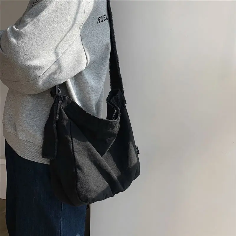 Bolsos de mensajero Retro Harajuku para hombre, bandolera de gran capacidad, bolsos escolares que combinan con todo, bolso de lona para estudiantes