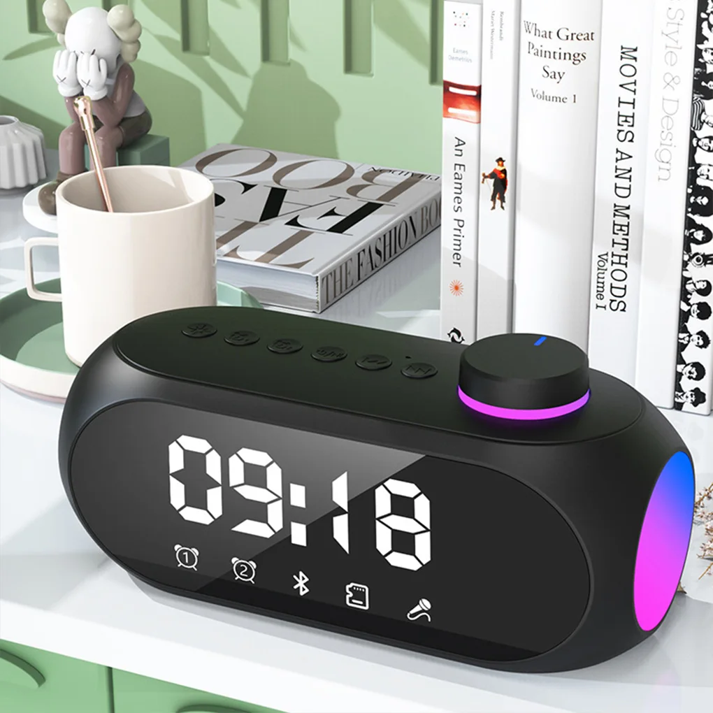 

Портативная Bluetooth-колонка S18 с FM-радиоприемником, Hi-Fi звуком, RGB-подсветкой, часами, двойным будильником и поддержкой громкой связи