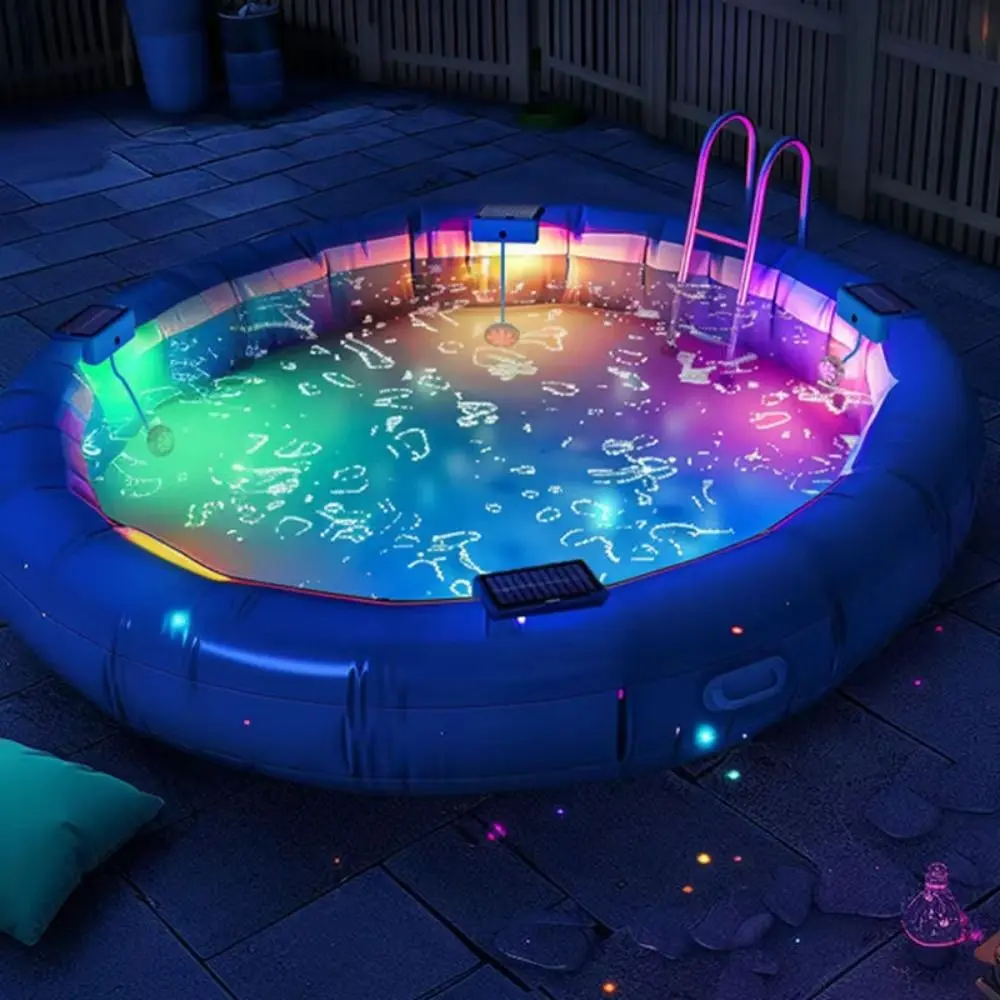

Remote Control Solar Pool LED Light Brightness Levels RGB Color Timer Solar Swimming Pool Light 16 Colors Lighting 96cm Cable