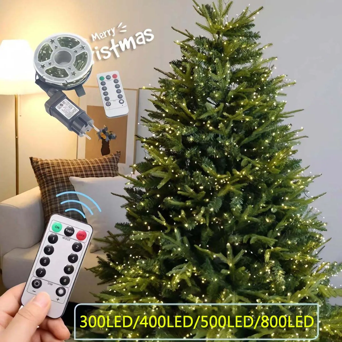 

Holiday Christmas Tree Green Line LED Copper Wire Colorful Light String Green Plant Christmas Courtyard Decorative Light