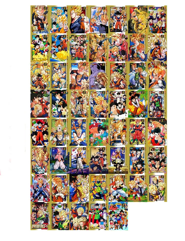 217 pièces/ensemble Anime Dragon Ball Z personnage Collection Super Saiyan Goku Gohan Majin Buu carte jouet jeu classique cadeau carte de Collection
