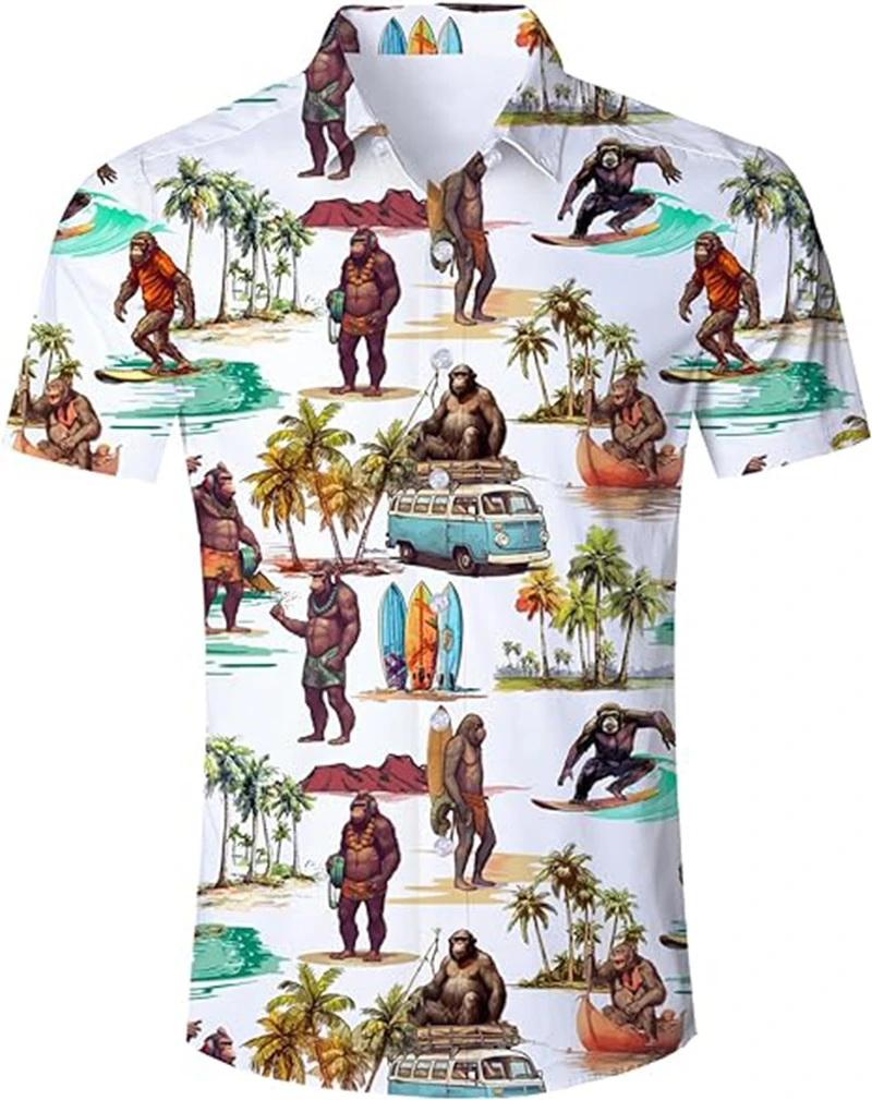 

Men's Hawaiian Shirt | Casual Buttoned Short Sleeve | Tropical Beach Formal Shirt Summer Vacation | Trendy Loose Men's Top