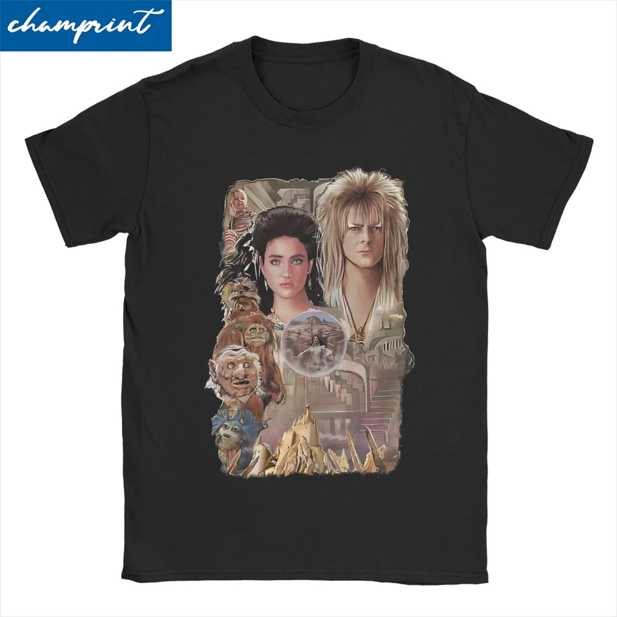 Enter The Labyrinth Men Women T Shirt Davids Star Bowied Funny Tees Short Sleeve Round Collar T-Shirts Pure Cotton Party Tops