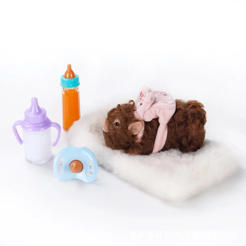 5 Inch Silicone Piglet Soft Cute Mini Realistic Animals with Accessories Lifelike Reborn Newborn Pig Doll Decompression Toy Gift