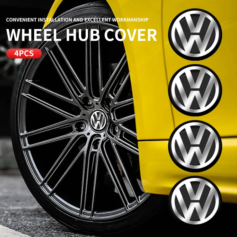 4Pcs 56mm Car Wheel Center Hub Caps Logo Sticker For Volkswagen VW Touran Beetle Golf Passat Jetta Polo Bora CC Lavida Caddy