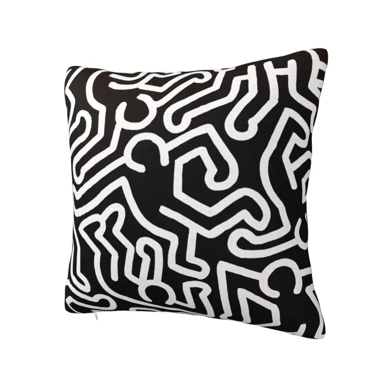 Luxury Haring Dance Cushion Cover Polyester Graffiti Art Pillow Case