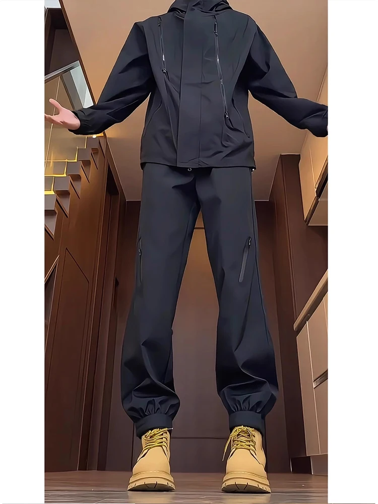 

Bla Knight American Sle Functional Jaet Men's Autumn Set Mountain Climbing Outdoor Travel Matching Whole Set Polyester ...