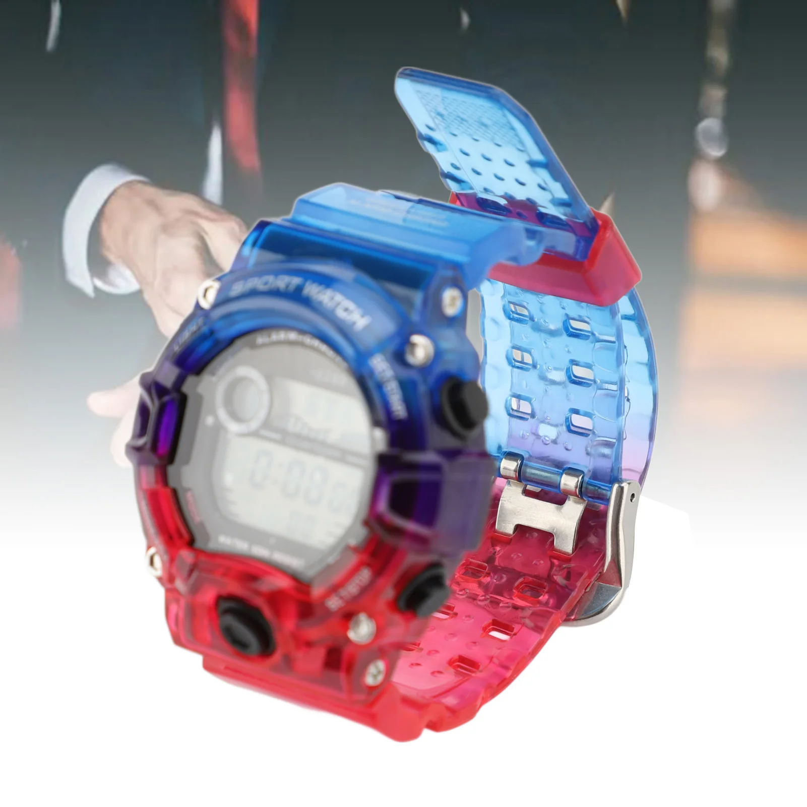 Digital Watch Luminous Round Water Proof Multifunction Countdown Electronic Watch Dual Time Chronograph Watch for Youth