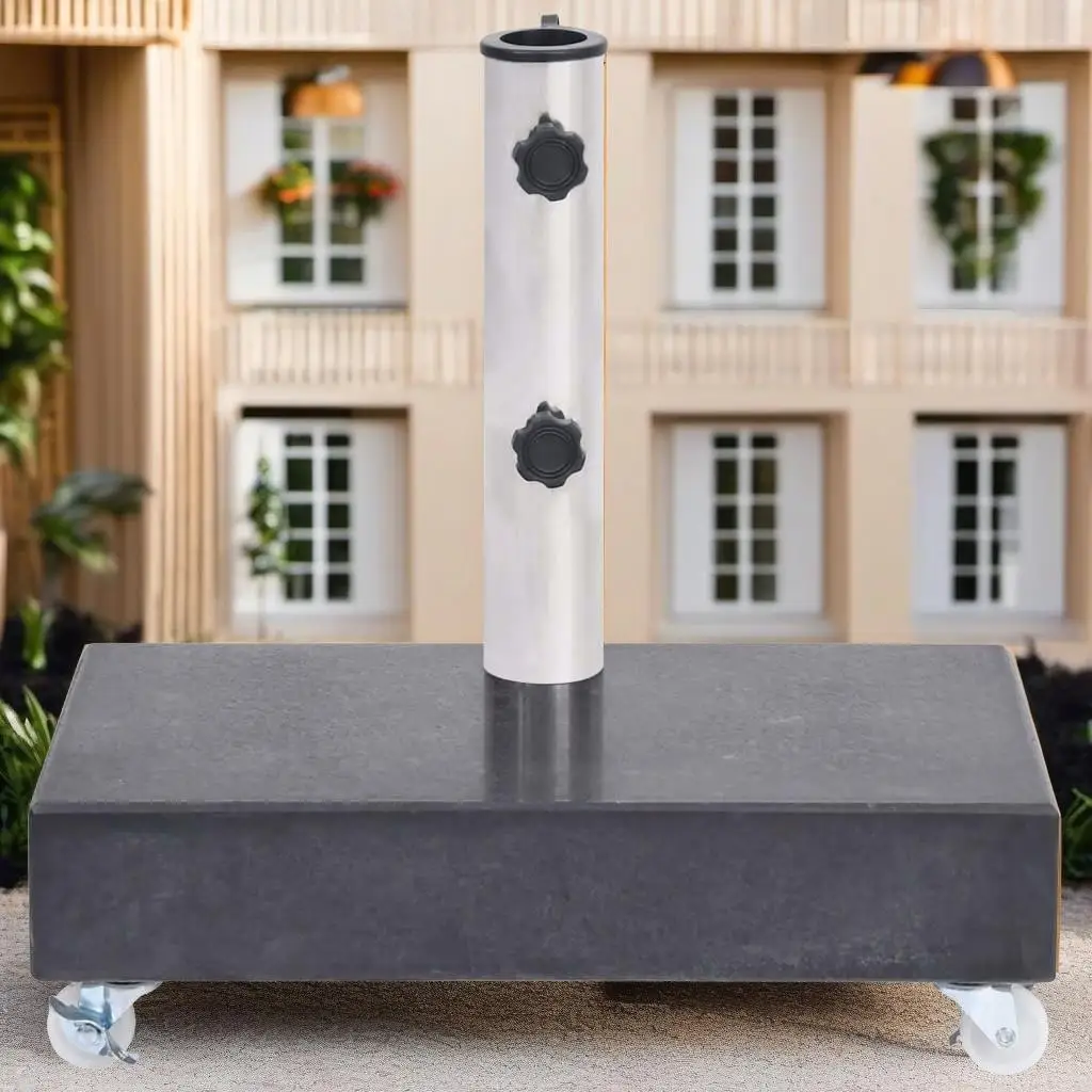 

17.7x9.8x3.1 Black Granite Umbrella Base for Patio, Garden & Outdoor Use