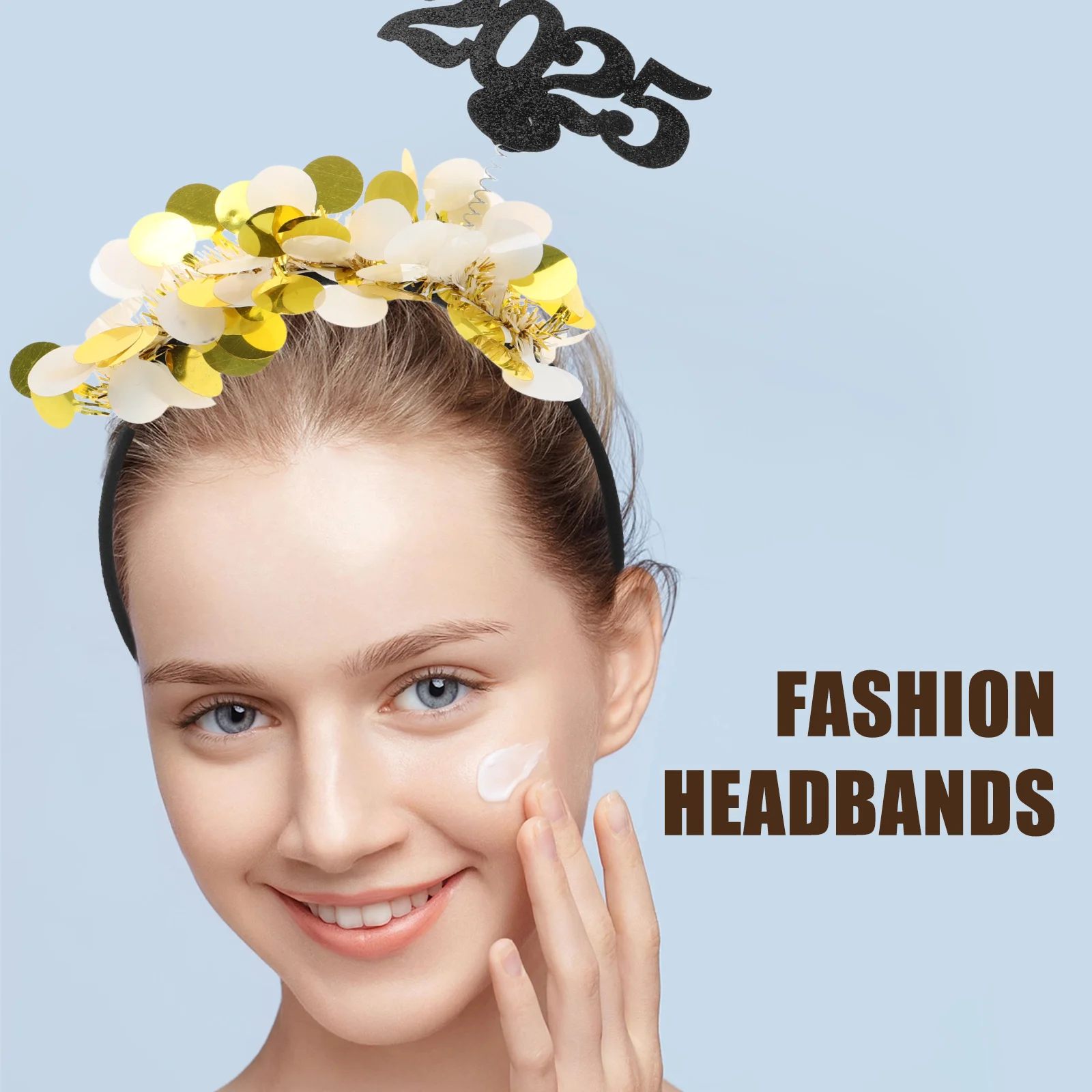 2025 عقال للحفلات مع الترتر اللامع إكسسوار شعر أنيق للعام الجديد للنساء والفتيات الاحتفالات ليلة التخرج