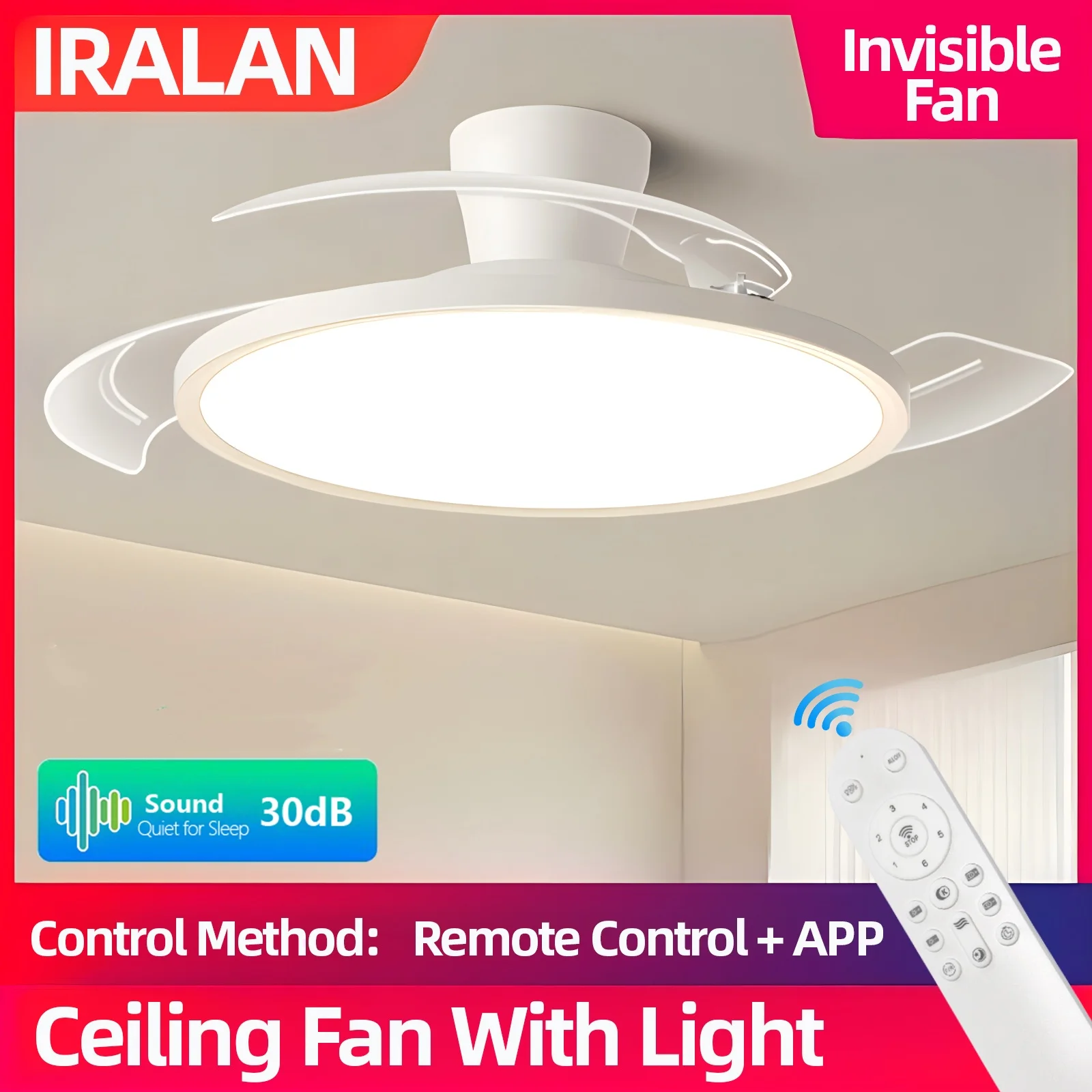 New ultra-thin Invisible Ceiling Fan With Light Bedroom Living Dining Room LED Ceiling lamp Modern plafond Light dom i wnętrza