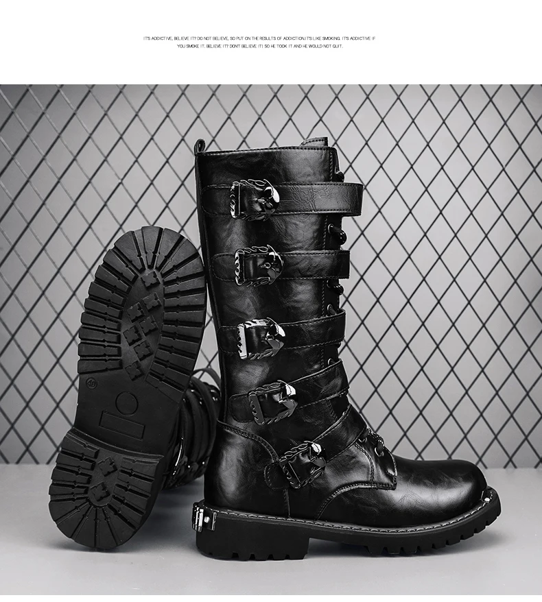 Herrenstiefel für vier Jahreszeiten, neue High-Top-Freizeitstiefel für den Außenbereich, Sicherheitsschutz-Arbeitsstiefel, Motorradstiefel, Outdoor-Stiefel in Übergröße – Detail 12