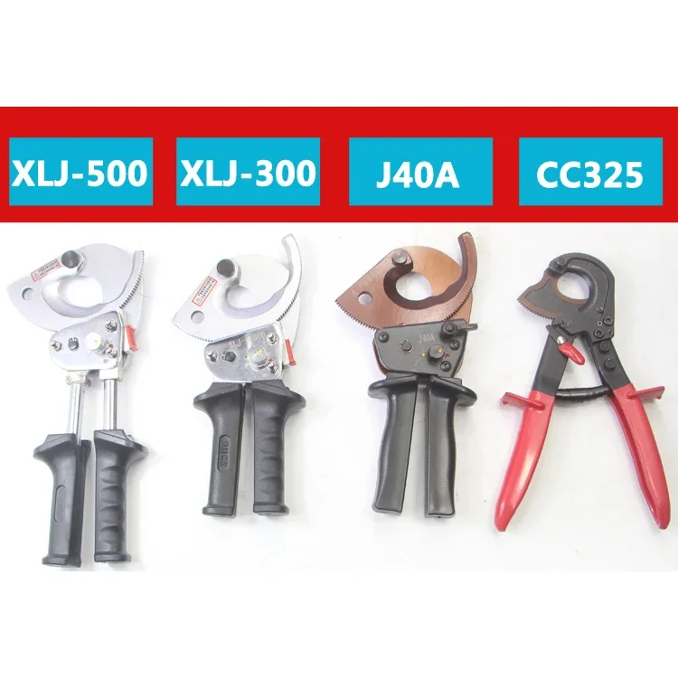 Nożyce do kabli J40A Obcinak do kabli XLJ-D-300 Ręczne nożyczki Obcinak do kół zębatych Obcinak do drutu elektrycznego z aluminium miedzianego