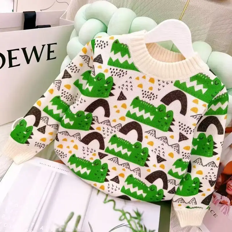 

Autumn And Winter New Children's Fashion Pullover Round Neck Sweater For Big Boys Fashionable Polo Neck Sweater For Girl Baby