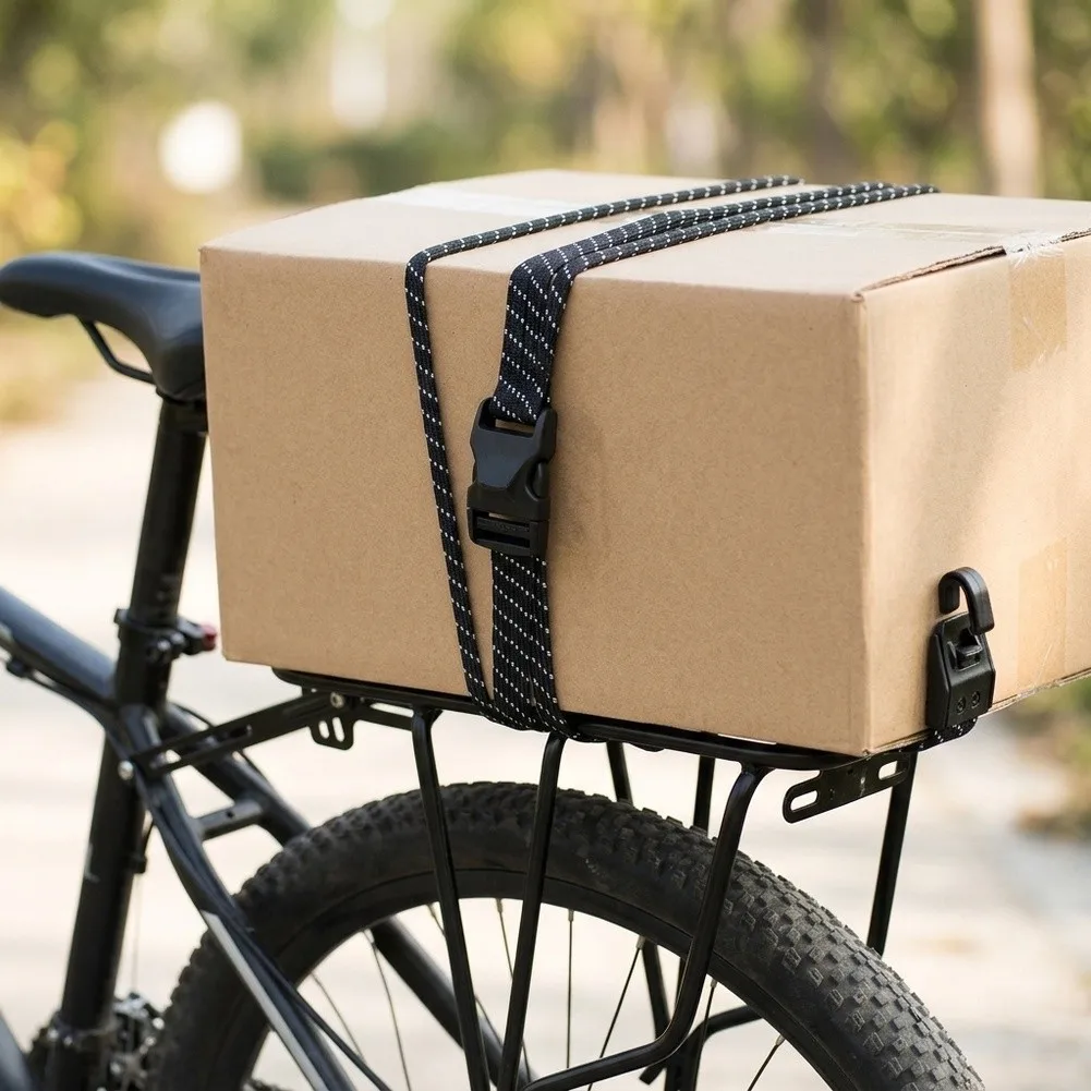 Elastic Bungee Cargo Strap With Plastic Hooks, Adjustable Luggage Securing Rope For Bicycle & Motorcycle Travel