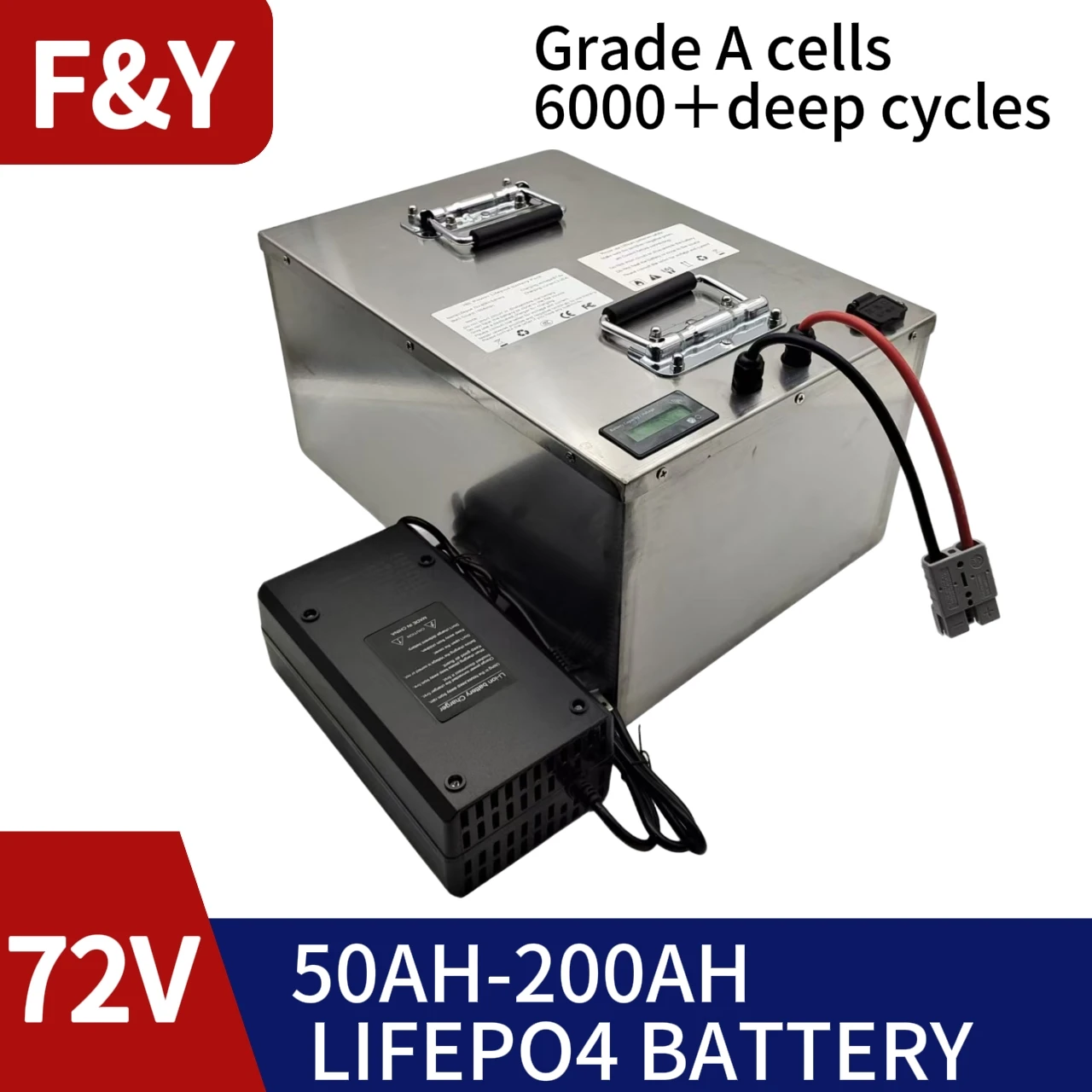 

F&Y lifepo4 au литиевый 80 Ач 72 В, 100 Ач 200 Ач 120 Ач 150 Ач, BMS, разряд profonde, для скутера 7000 Вт moto Sicile, avec заряд