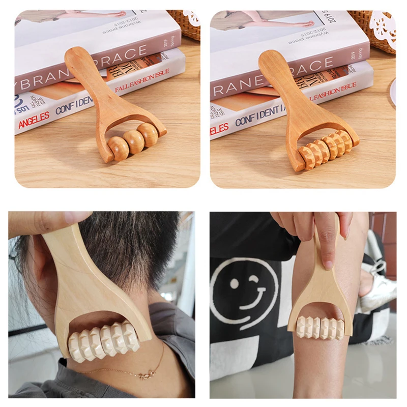 Roller Massager Wooden Therapy Body Massage Tool Foot Face Shoulder Neck Hand Push Full Body Massager Muscle Pain Relief Tool