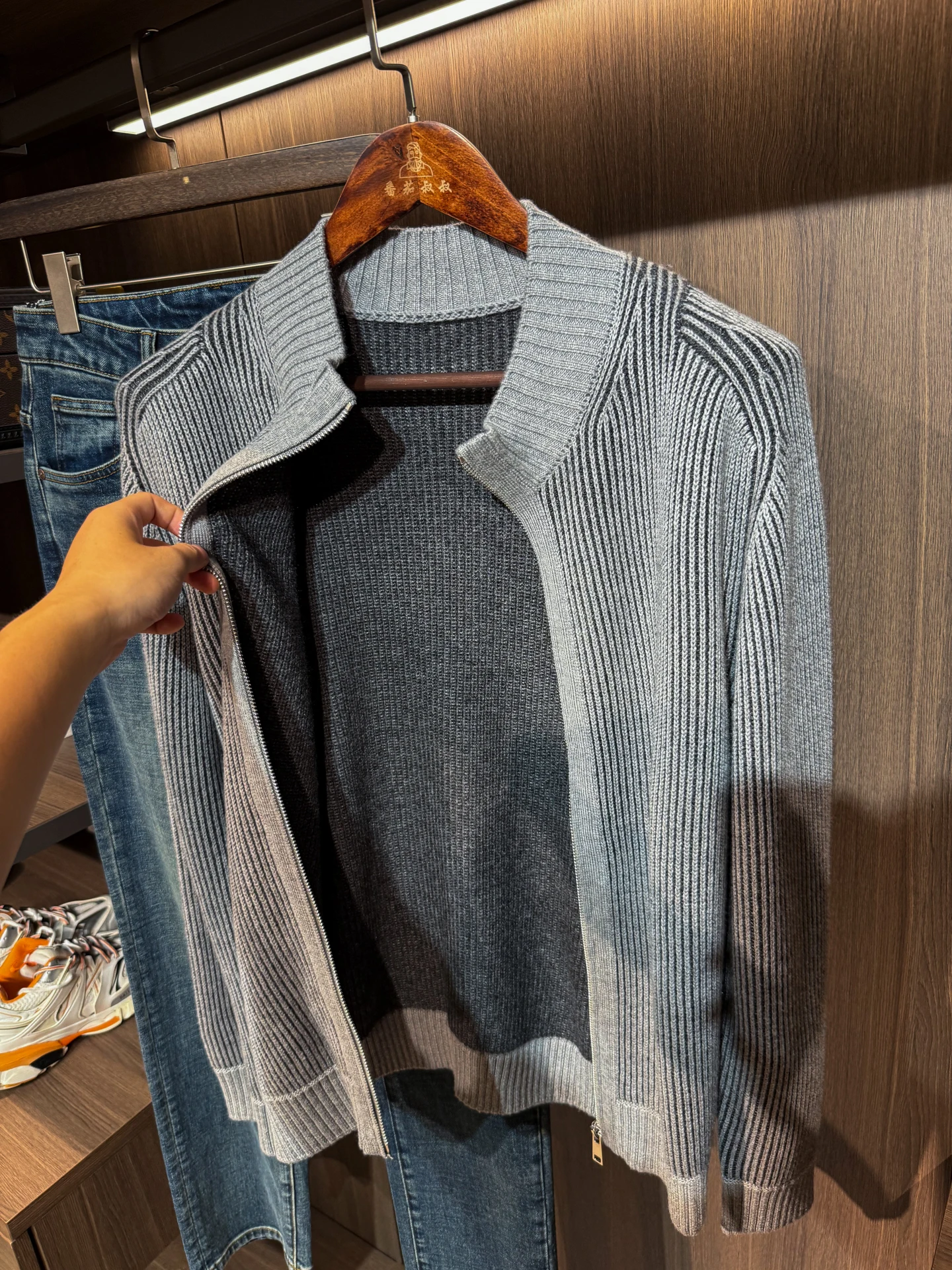 

High Softn Skin-friendly Healing High-end Faion Warm Men's Wool Blend Knitted Open Cardigan Sweater Jaet