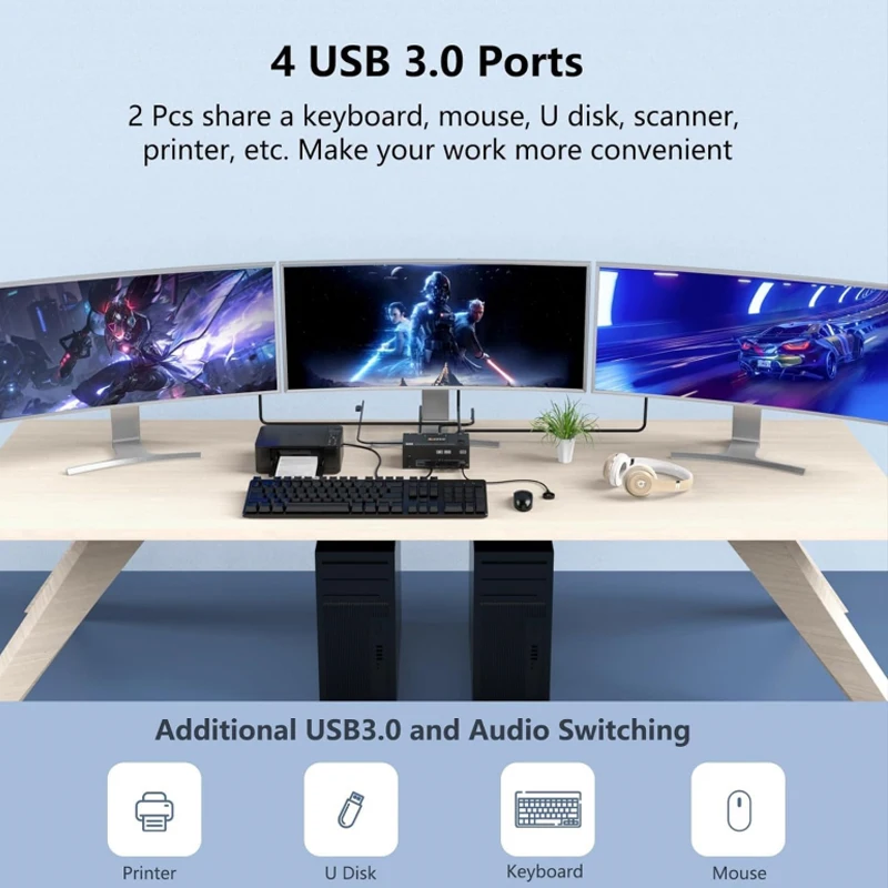 USB 분배기 스위치 어댑터 동기 컨트롤러 어댑터 USB 허브 도킹 스테이션 KVM 스위치 KVM 분배기 확장기 USB 변환기