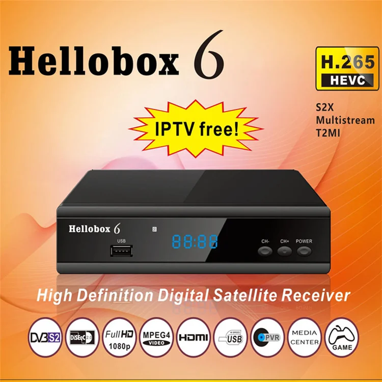 جهاز استقبال القمر الصناعي Hellobox 6 H.265 HEVC 1080P MultiStream/T2MI TV BOX فك DVB S2 مستقبل موالف