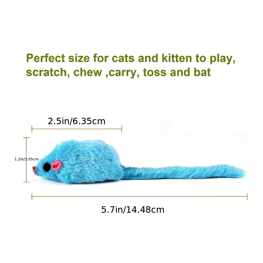 5/8/16 Pieces (One Pack) of Pet Herbal Toys Suitable for All Breeds of Cats and Kittens—Imitation Plush Mice with Realistic Prints, Colorful Pet Herbal Mice for Interactive Play, Chewing, and Hunting—Teething Gift for Cats and Kittens (Random Colors)