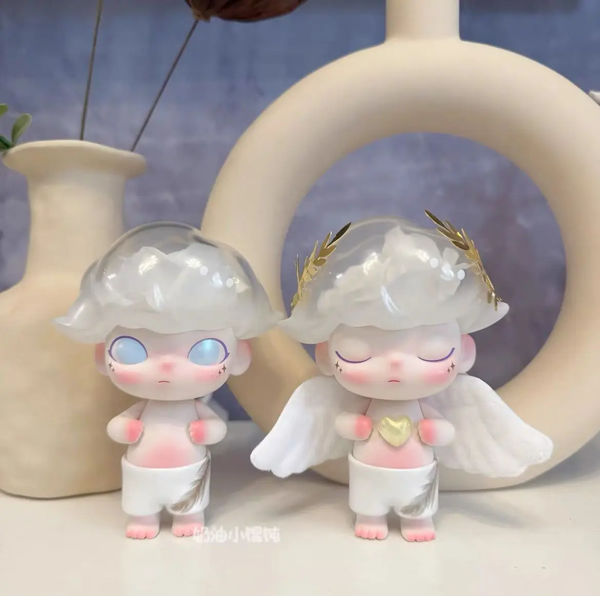 

Customised 12cm Dimoo Action Figure - Limited Edition Angels And Demons White Rose Modified Collectible Toy Model