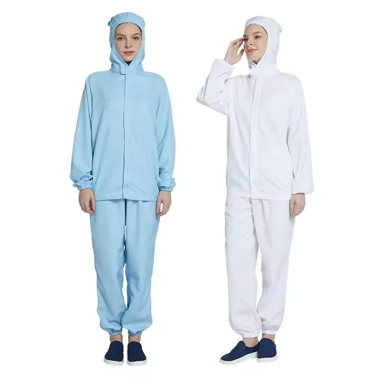 H-1107 Food Industry Breathable Polyester Two-piece Uniforms Set with Hooded Trousers Fast Food Uniforms
